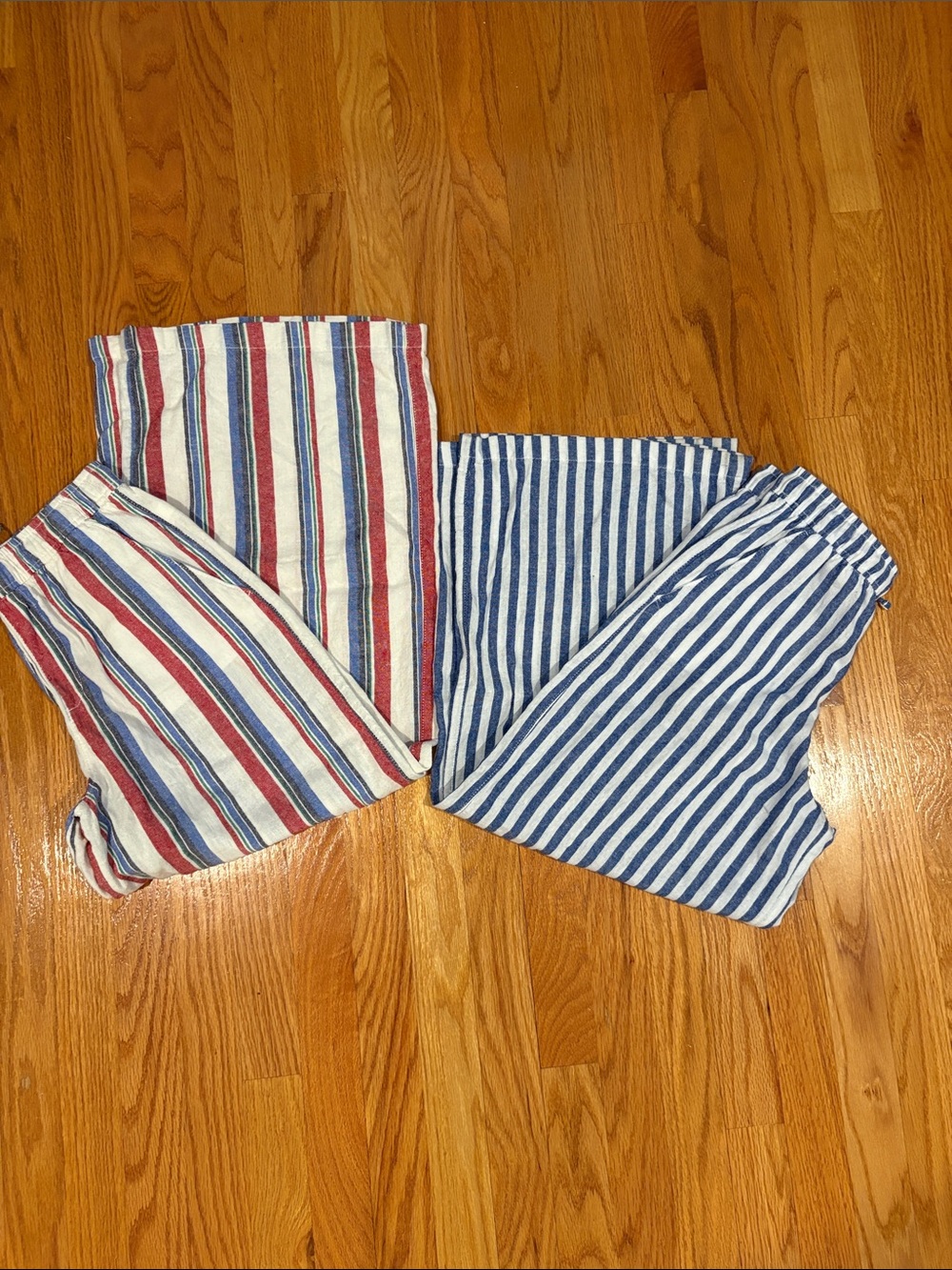 Old Navy Striped Knit Kids Shorts - Blue & Red Stripe Set